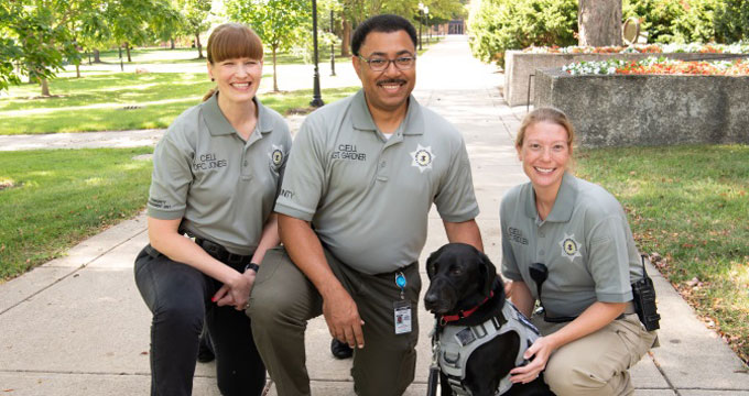 The Community Engagement Unit, including Pawfficer Sage.