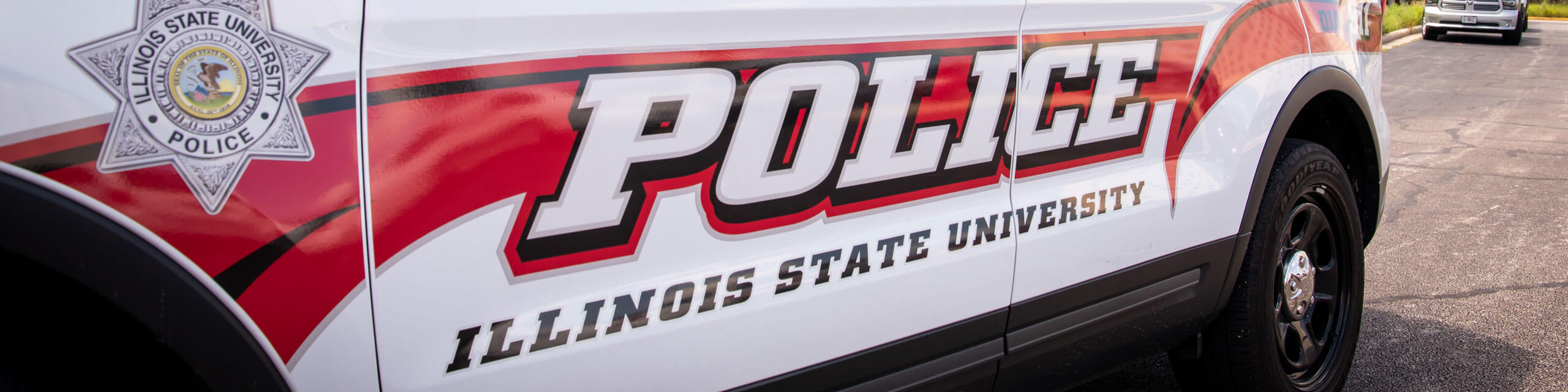 An Illinois State University Police Cruiser